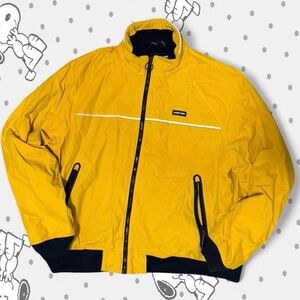 🌧️ Vintage Lands End Yellow Windbreaker / Rain Jacket – Size L 🌧️